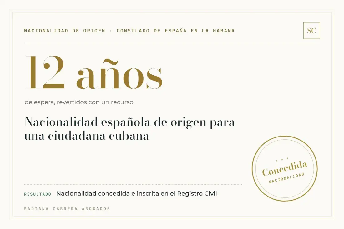 Nacionalidad de origen concedida tras doce años de espera